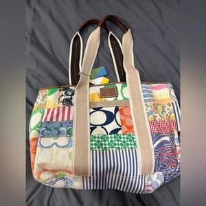 Coach Vintage Multicolor Patchwork Tote Bag